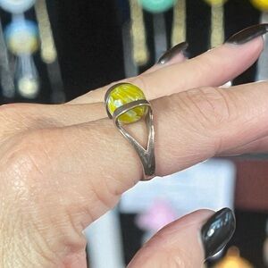 Articulating Millefiori Marble 925 PAS Silver Ring